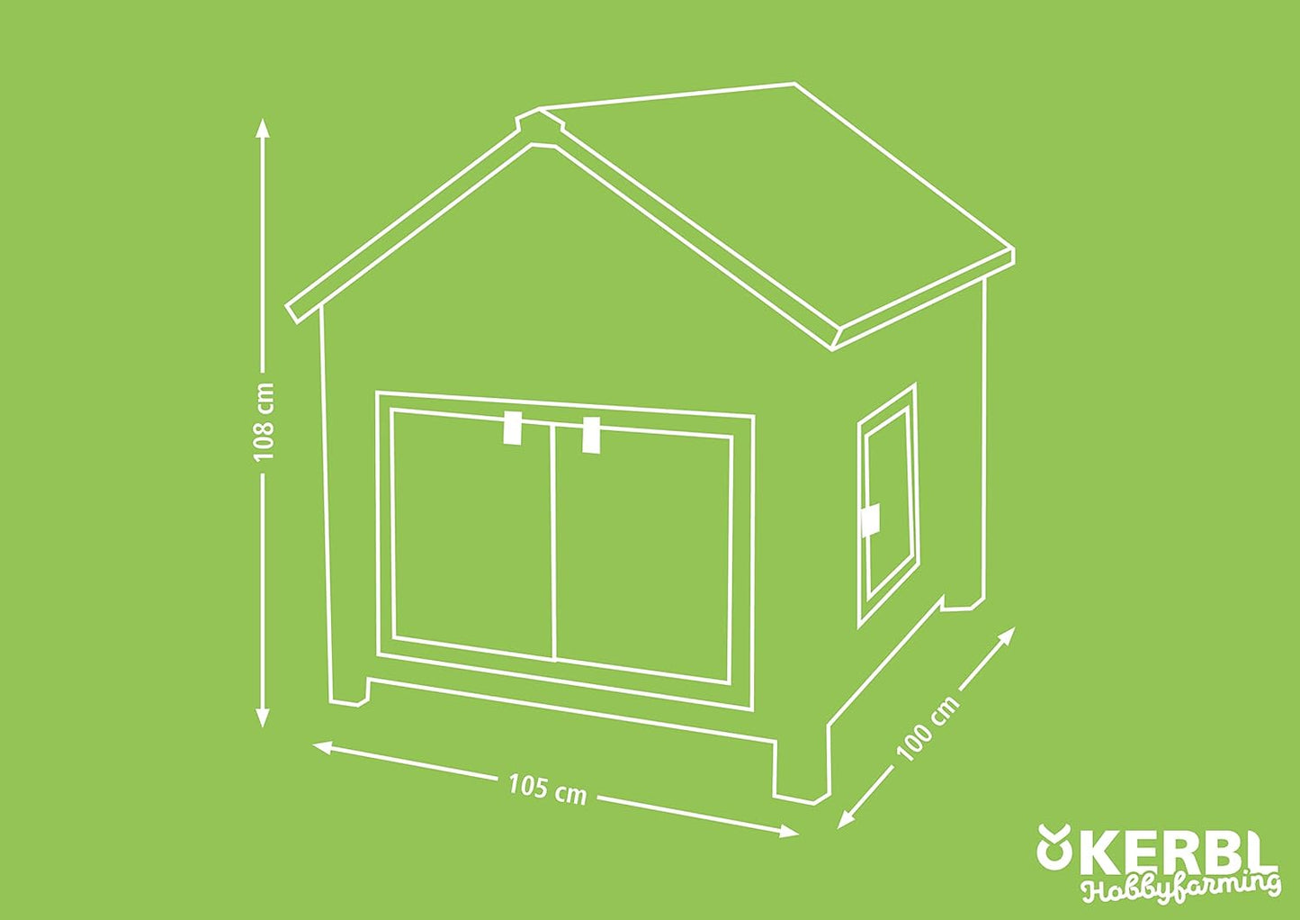Kerbl Hühnerstall mit verzinkter Wanne – Robust und pflegeleicht Dach zum Öffnen 105 x 100 x 108 cm