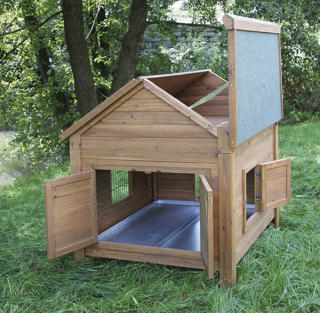 Kerbl Hühnerstall mit verzinkter Wanne – Robust und pflegeleicht Dach zum Öffnen 105 x 100 x 108 cm