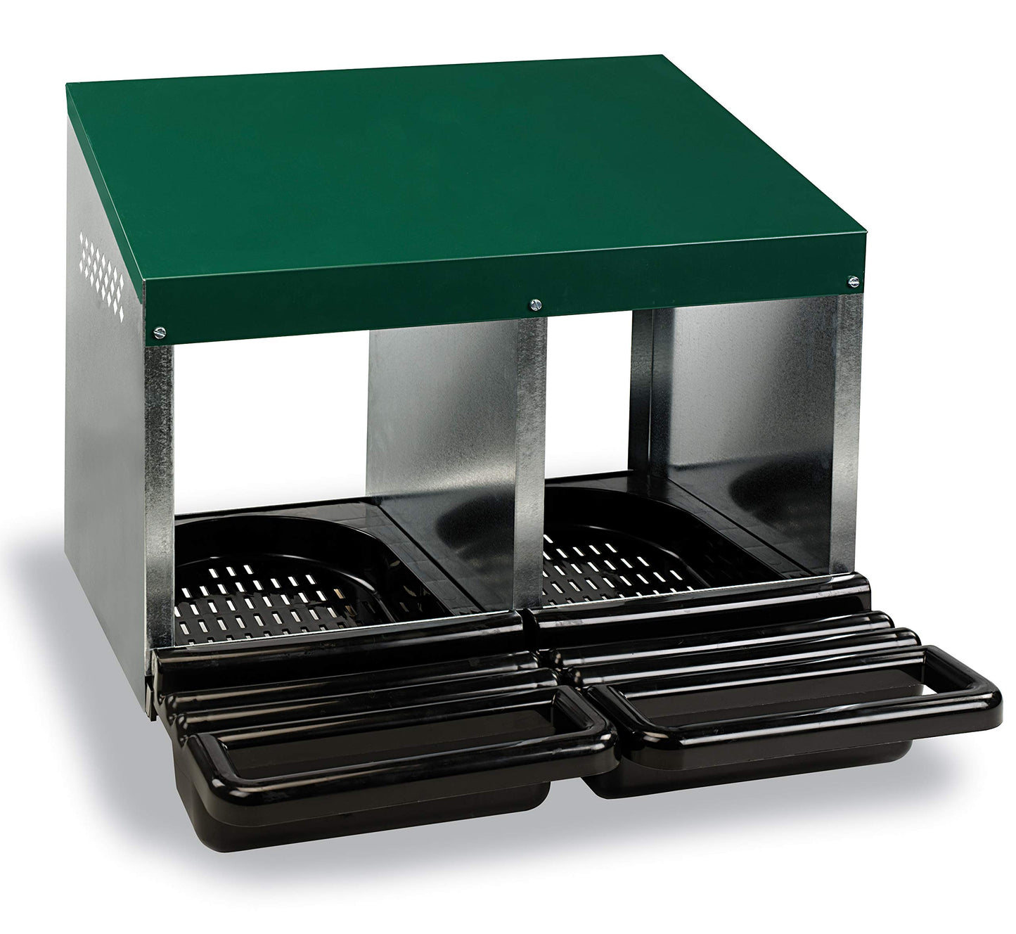 Kerbl Legenest für Hühner – 2 Abteile geneigter Boden Lüftungslöcher leichte Reinigung (LxBxH 53 x 52 x 43,5 cm)