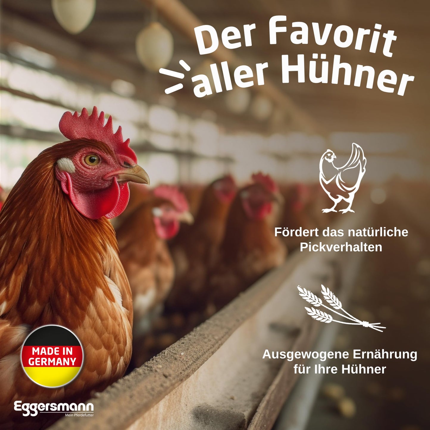 Eggersmann Körnerpick Hühnerfutter 25 kg – Premium Körnermischung für Hühner Gänse & Enten – Basic