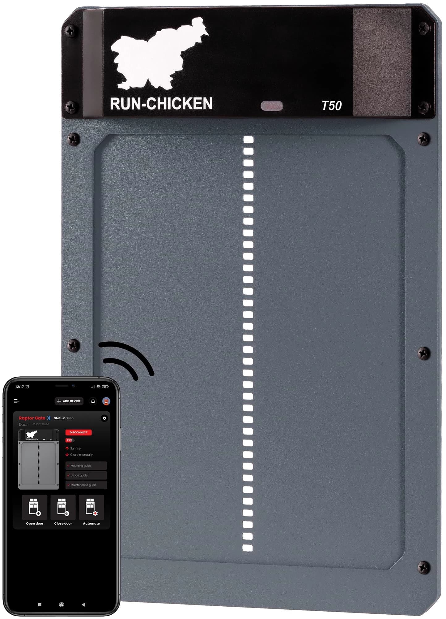 RUN-CHICKEN Automatische Hühnerklappe T50 – Lichtsensor & Timer